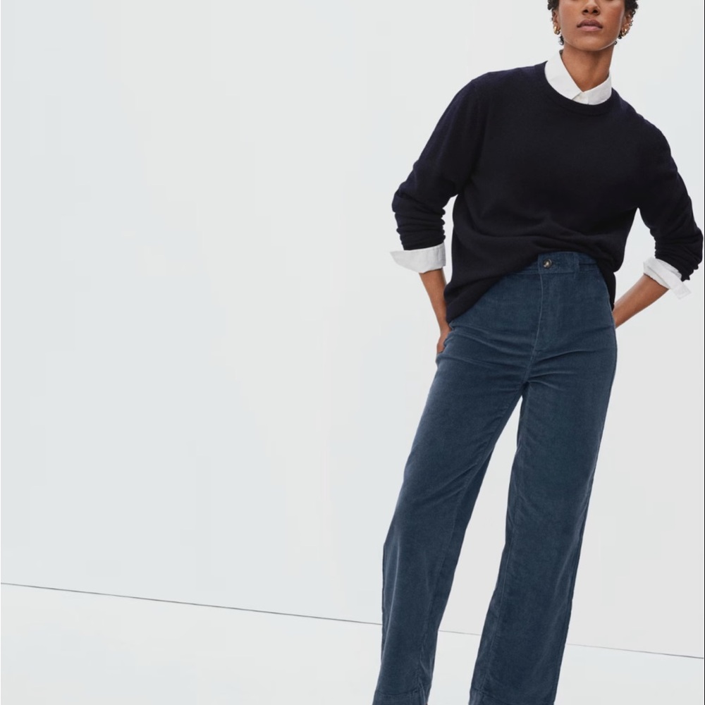 Black Everlane Women's wide Leg corduroy pants